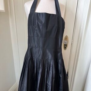 Silk taffetta bustier cocktail dress.